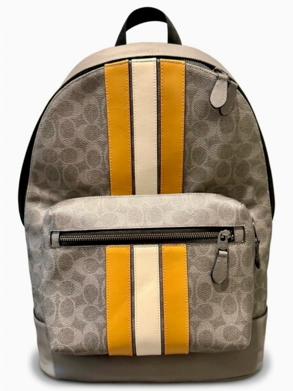 Coach West Backpack in Signature Canvas with Varsity Stripe